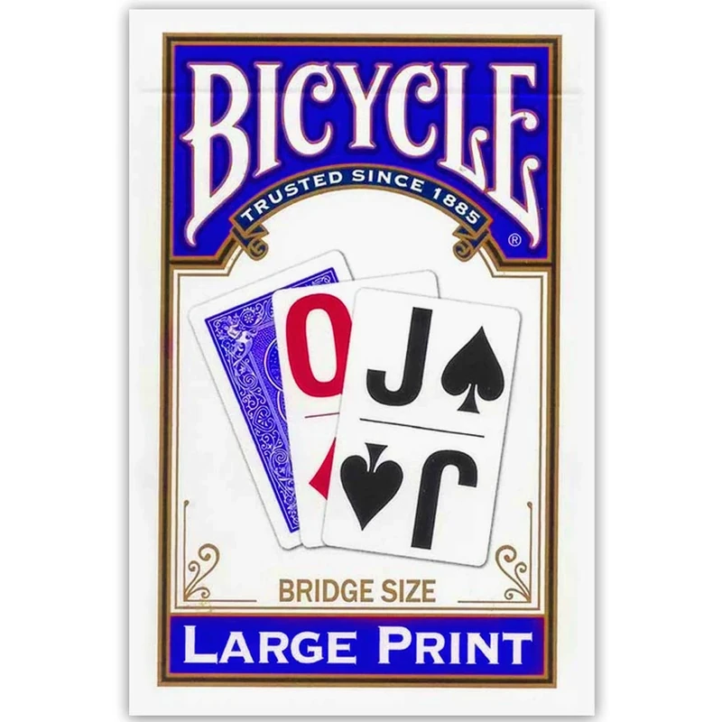 Bicycle Large Print Bridge Size Playing Cards - Easy-to-Read Deck for Seniors - Red or Blue - Image 1