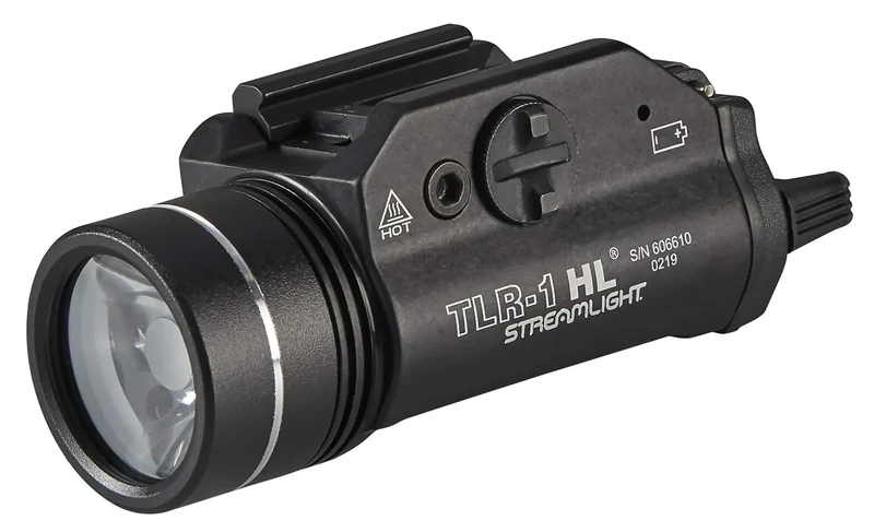 Streamlight 69260 TLR-1 HL 1000-Lumen 20000 Candela Rail-Mounted Tactical Weapon Light with Specific Compatibility Rail Locating Keys, Black