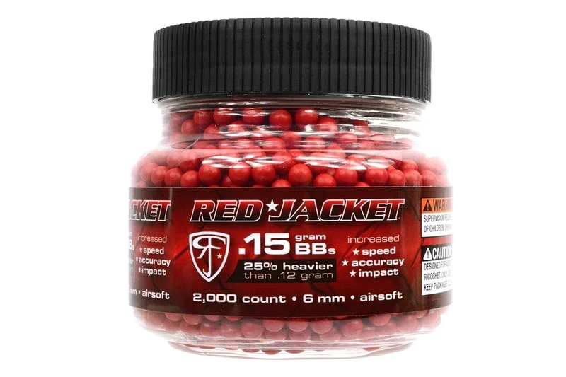 Red Jacket 6mm Airsoft BB's, Red, 2000 Count
