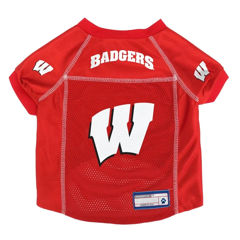 Littlearth NCAA Wisconsin Badgers Basic Pet Jersey, Team Color, X-Large