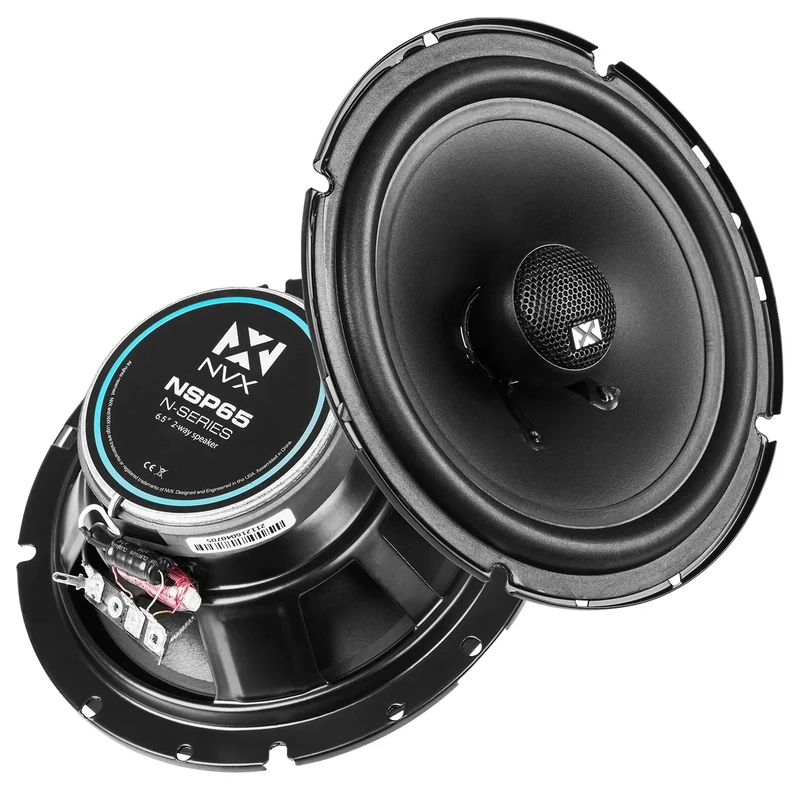 NVX NSP65 6.5" Car Speakers, 540W Max, 180W RMS, 2-Way Coaxial w/Silk Dome Tweeters & Built-in X-Overs, Easy to Install in Cars/Trucks/Doors (Pair)