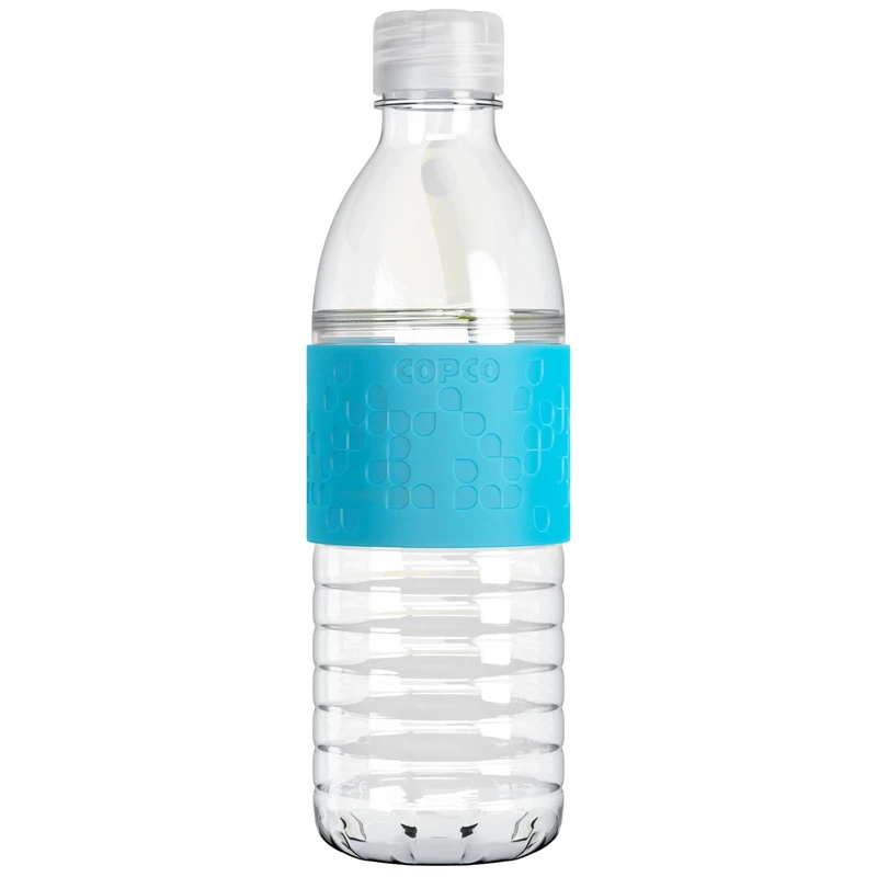 Copco Hydra Water Bottle with Spill-Resistant Lid, 16.9 oz - Reusable Tritan Non-Slip Sleeve, Twist-Open Body - BPA-Free, Leak-Proof, Durable & Portable for Gym, Office, School (Light Blue)