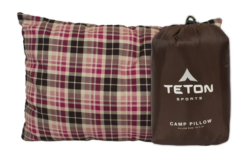 Teton Sports Camp Pillow; Great for Travel, Camping and Backpacking; Washable, Brown