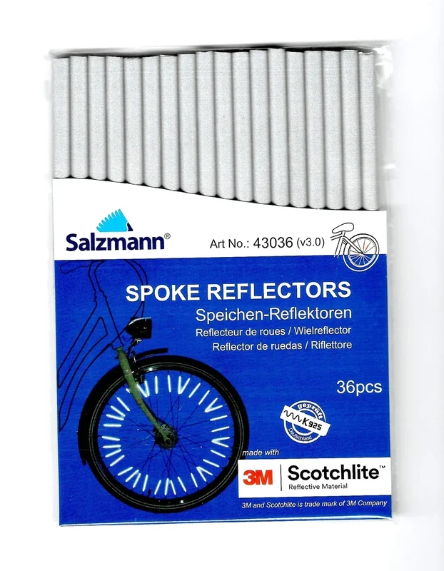 Salzmann Spoke Reflectors for Bicycles | High Visibility| Made with 3M Scotchlite | 36 Pieces - Image 1
