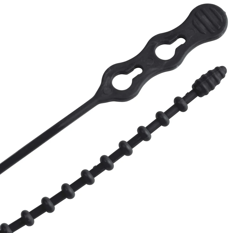 Gardner Bender 45-12BEADBK Beaded Cable Tie Wrap, 12 inch, 70 lb, Reusable, Adjustable Wire and Cord Management, 15 Pk, UV Resistant Black - Image 1