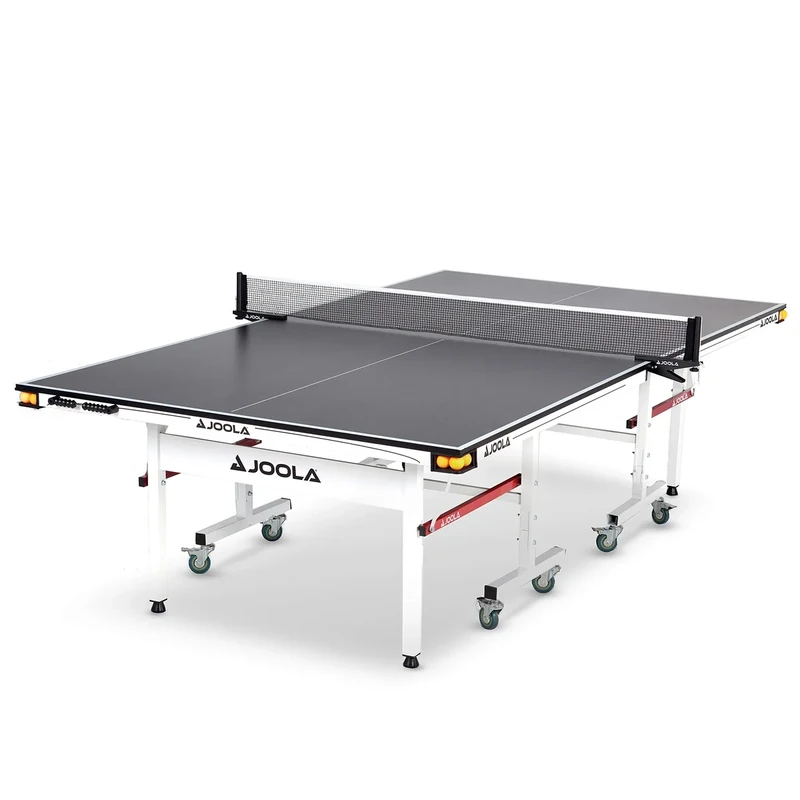 JOOLA Rally TL Professional MDF Indoor Ping Pong Table w/Quick Clamp Table Tennis Net & Post Set - 10 Minute Easy Assembly - Corner Ball Holders - Tournament Quality - Includes Playback Mode
