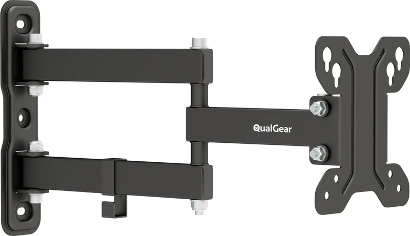 QualGear QG-TM-007-BLK 13-Inch to 27-Inch Universal Low Profile Full Motion Wall Mount LED TVs, Black