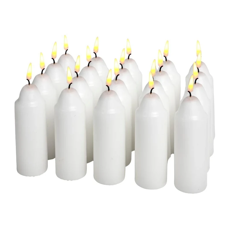 15-Hour White Candles for UCO Candle Lanterns, Long-Burning Candles for Outdoor, Camping, Prepping Supplies and Emergency Preparedness 20-Pack