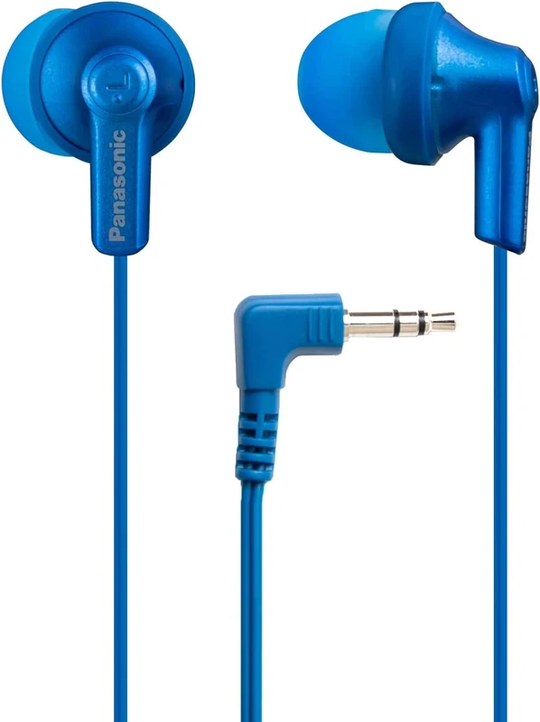Panasonic RP-HJE120-AA Wired Earbuds - Metallic Blue, Custom Fit