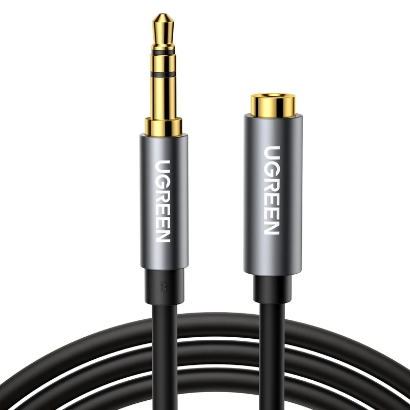 UGREEN Headphone Extension Cable 3.5mm Extension Gold Plated Aux Cable Audio Stereo Jack Male to Female TRS Cord Extender Compatible with iPhone iPad Phones Tablets Media Players, 6.6FT