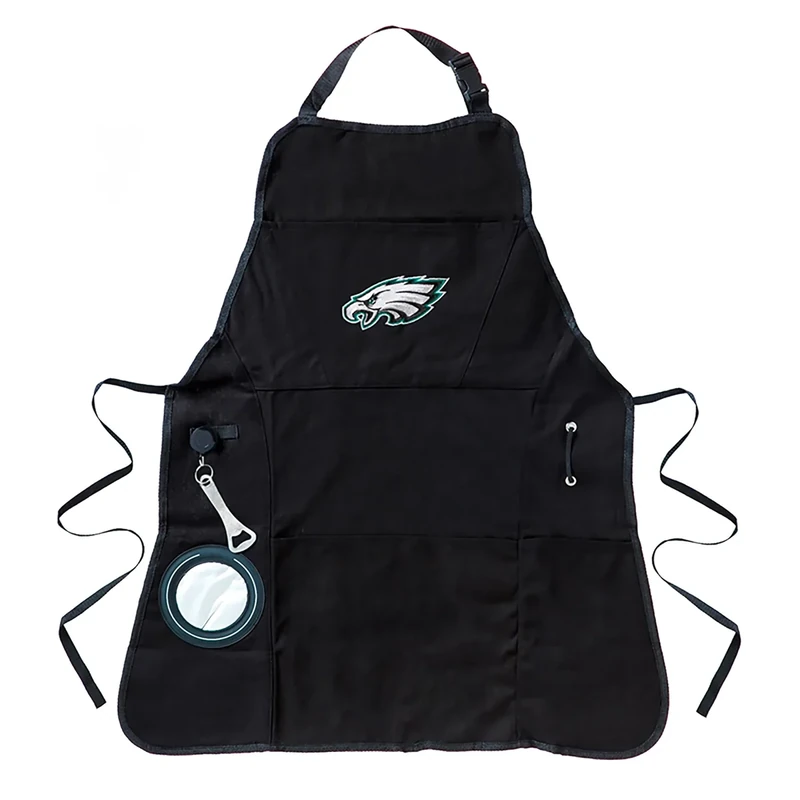 Team Sports America NFL Philadelphia Eagles Ultimate Grilling Apron | Bottle Opener and Insulated Beverage Holder | Heavy Duty Durable Cotton Canvas 300 GSM | Machine Washable | Adjustable Straps