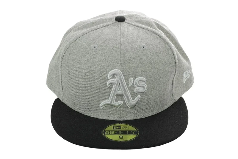 New Era Oakland Athletics Baseball 59Fifty Mens Hats Size 7.875, Color: Grey/White - Image 1