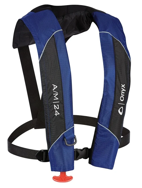 Onyx A/M-24 Automatic/Manual Inflatable Life Jacket, U.S. Coast Guard Approved, Low Profile, Compact Design, Manual Convertible Inflation Option