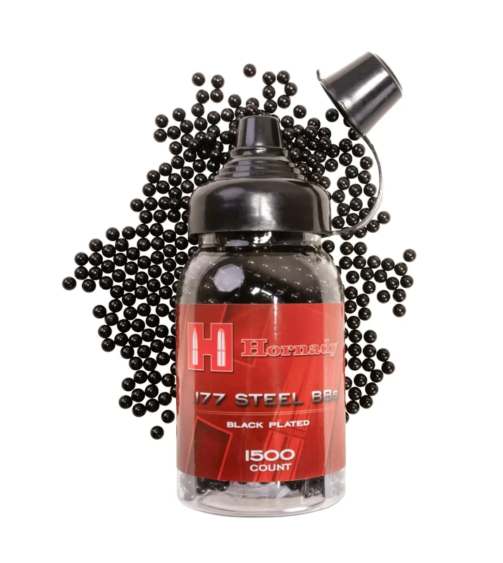 Hornady Black Plated .177 Caliber Steel BB Gun BBs (1500 Count)