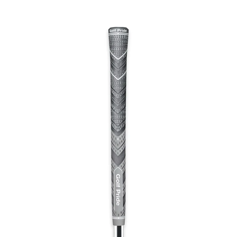 Golf Pride MCC Plus4 Golf Club Grip - All-Weather Hybrid Grip with Larger Lower Hand - Brushed Cotton Cord & Pebbled Texture - Midsize - Grey