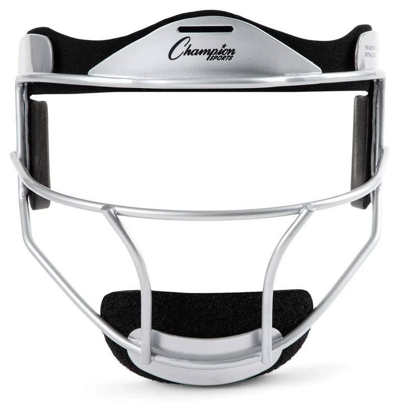 Champion Sports Steel Softball Face Mask - Classic Fielders Masks for Youth - Durable Head Guards - Premium Sports Accessories for Indoors and Outdoors - Silver