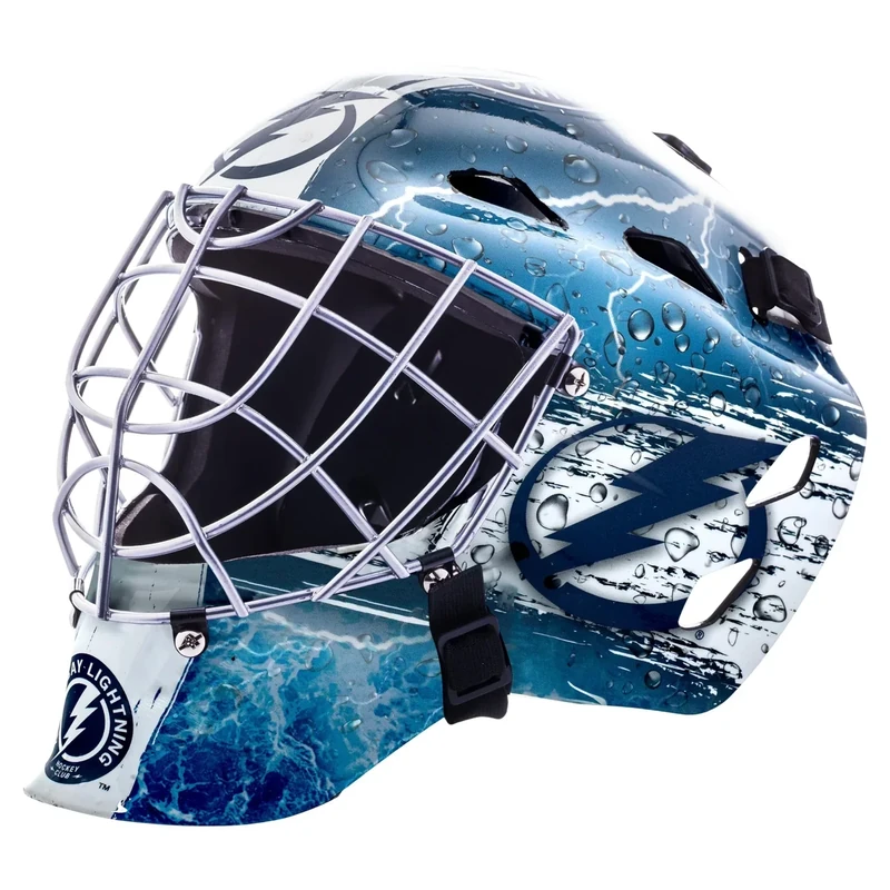 Franklin Sports Tampa Bay Lightning NHL Hockey Goalie Face Mask - Goalie Mask for Kids Street Hockey - Youth NHL Team Masks for Kids