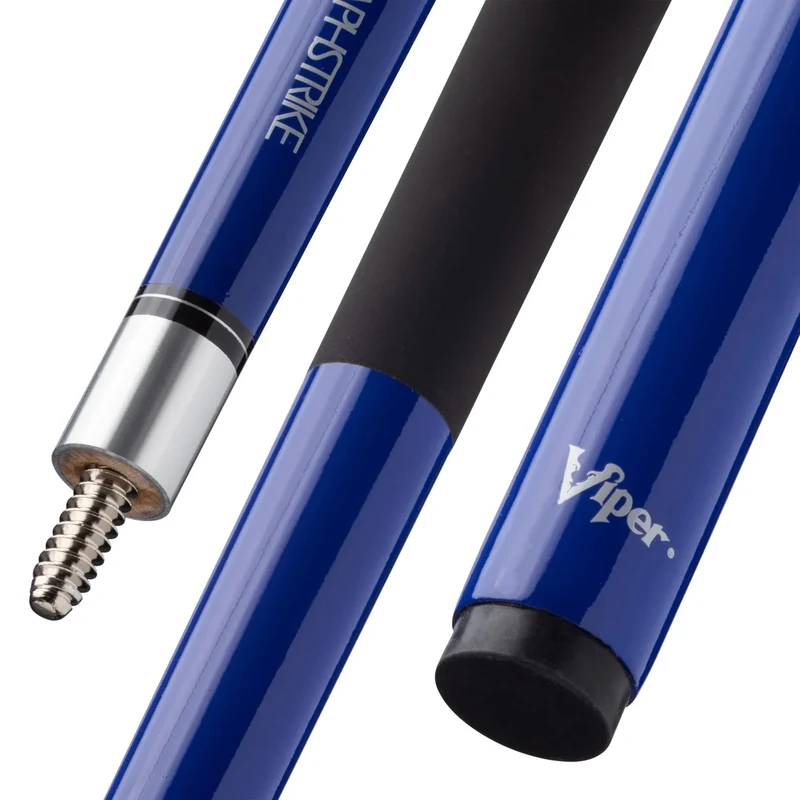 Viper Graphstrike 58" 2-Piece Fiberglass Graphite Composite Billiard/Pool Cue, Blue, with Veltex Wrap