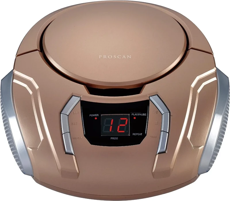 SYLVANIA SRCD261-B-CHAMPAGNE Portable CD Player with AM/FM Radio (Champagne) - Image 1