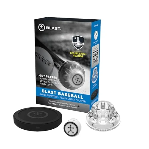 Blast Baseball Swing Analyzer - Improve Your Swing at Every Level - Real-time Feedback, Swing Metrics, Video Capture Highlights, Track Performance (GEN3 Sensor)