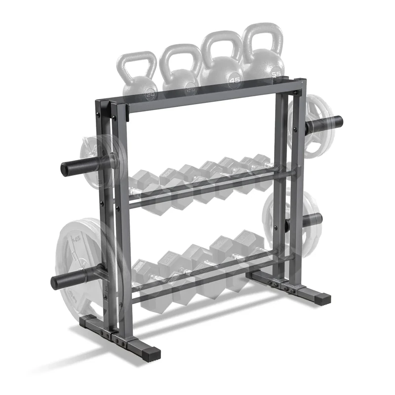 Marcy Combo Weights Storage Rack for Dumbbells, Kettlebells, and Weight Plates DBR-0117 gray 18.00 x 36.00 x 54.00 inches