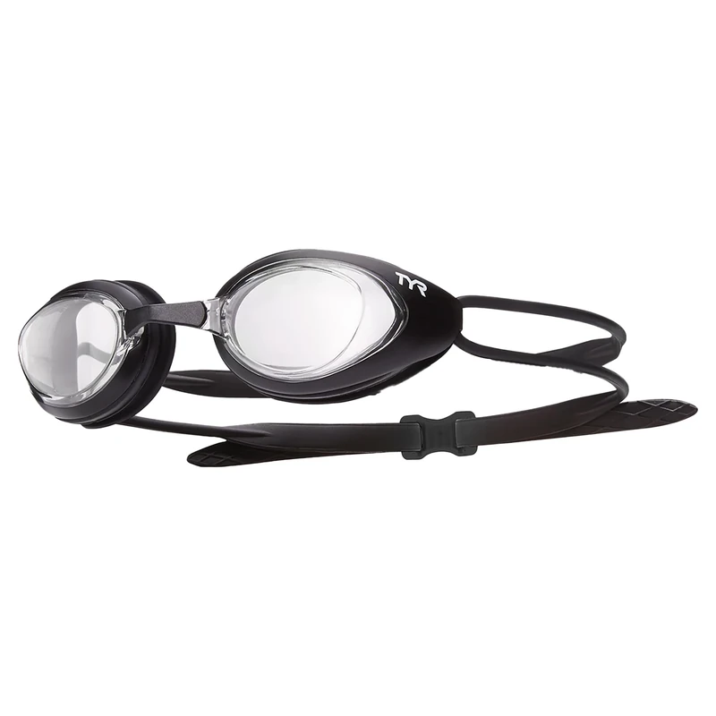 TYR Black Hawk Racing Goggles, Clear Matte Black, One Size