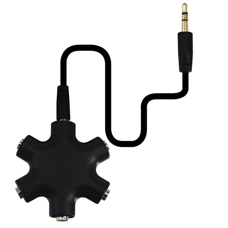 Onelinkmore 5-Jack 3.5mm Headphone Splitter - 1 Male to 4 Female