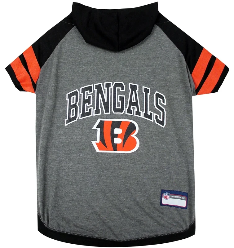 Pets First NFL Cincinnati Bengals Hoodie for Dogs & Cats. NFL Football Licensed Dog Hoody Tee Shirt, Large. Sports Hoody T-Shirt for Pets. Licensed Sporty Dog Shirt (CIN-4044-LG)