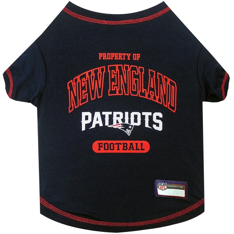 NFL New England Patriots Dog T-shirt X-Small. - Licensed Shirt for Pets Team Colored with Team Logos- Premium Stretchable Materials for the comfort of your Dog & Cat