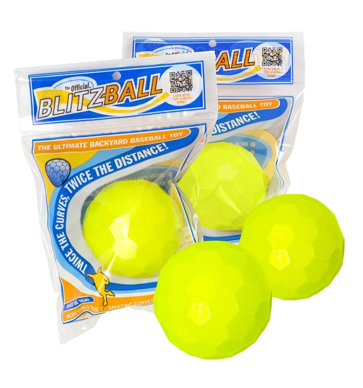 BLITZBALL Plastic Baseball (4 Pack - Official Brand) - Made in USA