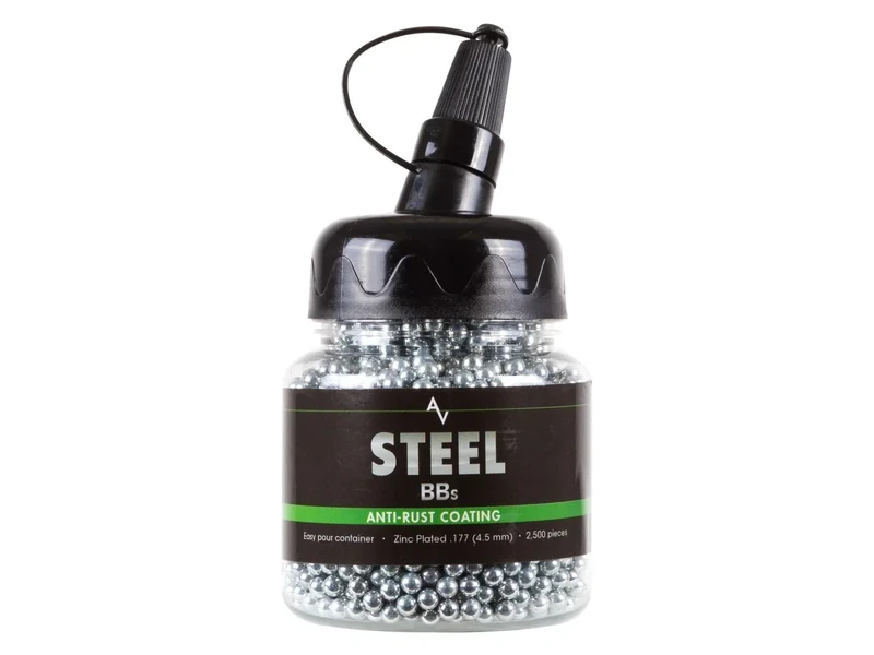 Air Venturi Steel BBS, 177 Cal, 5.1 Grains, Zinc-Plated, 2,500ct,Chrome