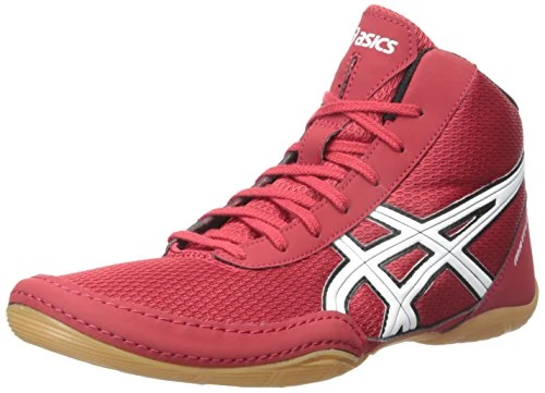 ASICS Men's Matflex 5 Wrestling Shoe, Fiery Red/White/Black, 8 M US
