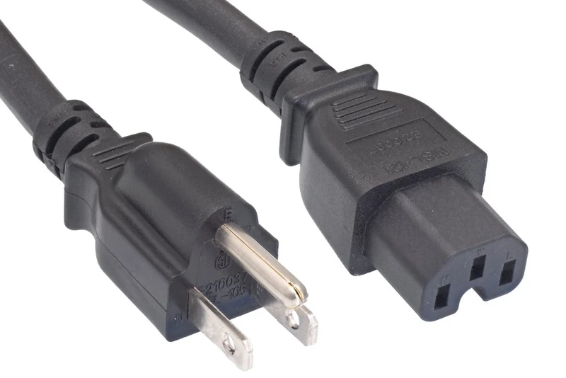 Cablelera North American Power Cord, NEMA 5-15P to IEC320 C15, 3', 14 AWG, 15A, 250V (ZWACPEAD-03)