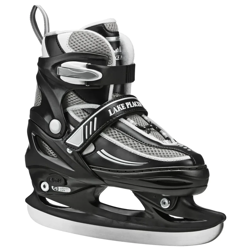 Lake Placid Summit Boy's Adjustable Ice Skate Black/White Small (10J – 13) - Image 1