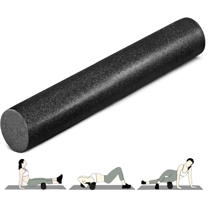 Yes4All High-Density EPP Round Back Roller Foam, Exercise Foam Roller for Yoga, & Pilates, Multiple Sizes & Colors - Black, 36 inches