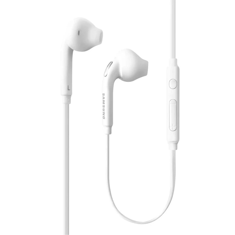 SAMSUNG (2 Pack) OEM Wired 3.5mm White Headset with Microphone, Volume Control, and Call Answer End Button [EO-EG920BW] for SAMSUNG Galaxy S6 Edge+ / S5, Galaxy Note 5/4 / Edge (Bulk Packaging) - Image 1