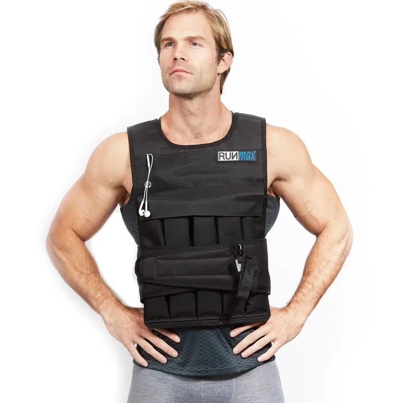 RUNMax Weighted Vest, 6lb/8lb/10lb/12lb/16lb/20lb/40lb/50lb/60lb/50lb/60lb/80lb/100lb/120lb/150lb Weight Vest for Workout, Strength Training, Running, Fitness, Muscle Building, Weight Loss, Weightlifting
