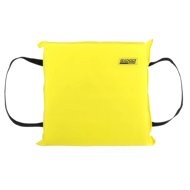 Seachoice Emergency Marine Foam Flotation Cushion, Square, 15 in. X 15 in, Safety Yellow - Image 1