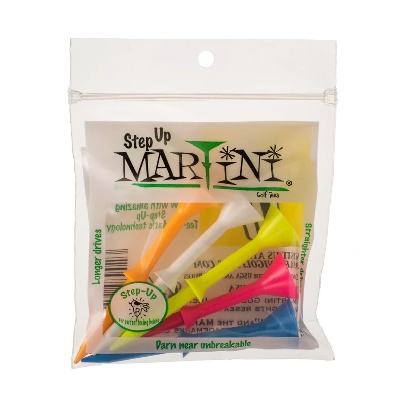 Martini 3 1/4" Step-Up Assorted Golf Tees- Pack of 2 (10 Tees) - Image 1
