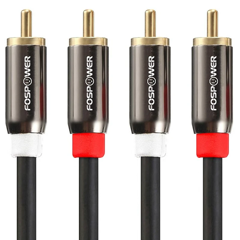 FosPower 2 RCA M to M Cable - 3ft, 24K Gold, Copper Core