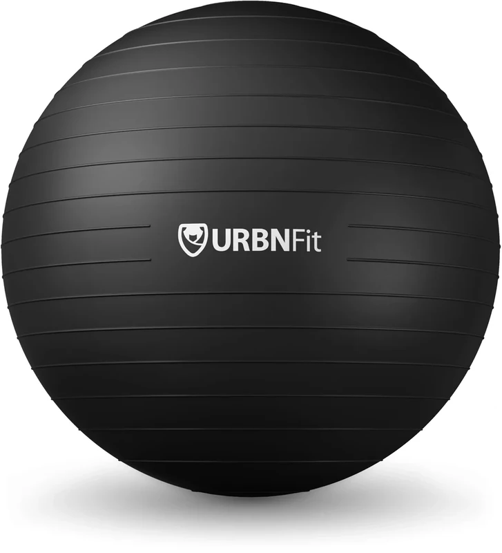 URBNFit Exercise Ball - Yoga Ball in Multiple Sizes for Yoga, Pilates, Pregnancy, Stability - Anti-Burst Swiss Balance Ball w/Quick Pump – Office Ball Chair for Home and Gym – 30 Inch - Black