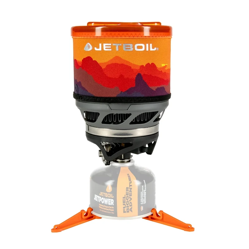 Jetboil MiniMo Camping and Backpacking Stove Cooking System with Adjustable Heat Control (Sunset) - Image 1
