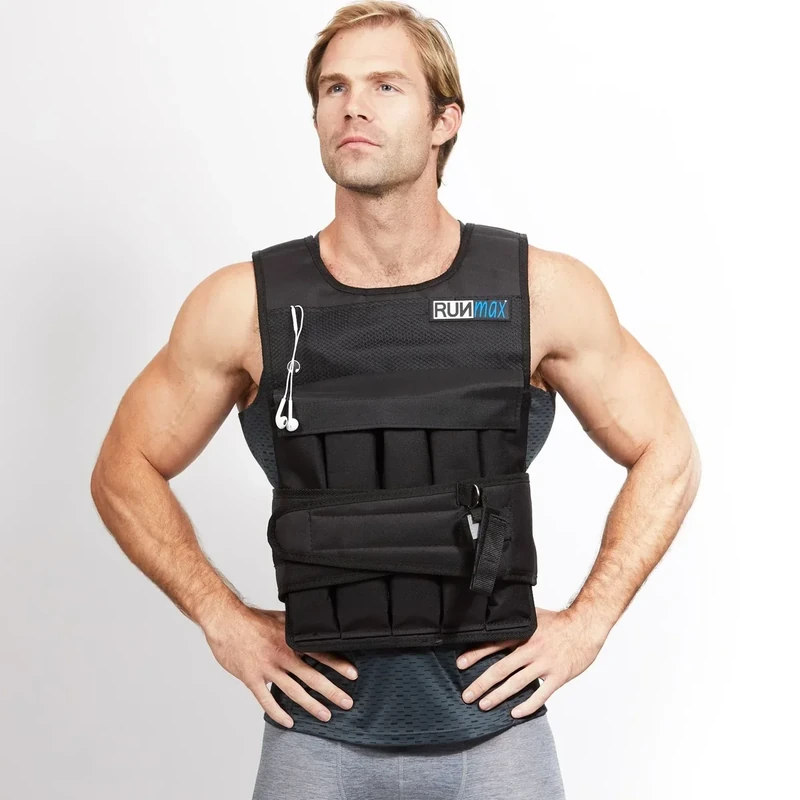 RUNMax Weighted Vest, 6lb/8lb/10lb/12lb/16lb/20lb/40lb/50lb/60lb/50lb/60lb/80lb/100lb/120lb/150lb Weight Vest for Workout, Strength Training, Running, Fitness, Muscle Building, Weight Loss, Weightlifting