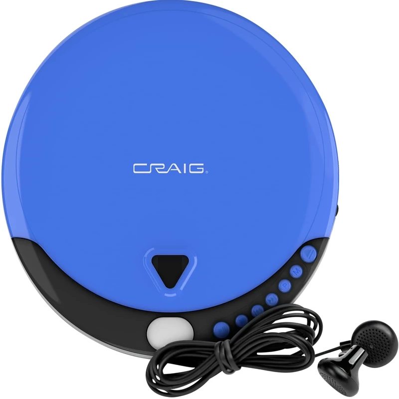 Craig CD2808-BL CD Player - Blue/Black, Portable, Programmable LCD