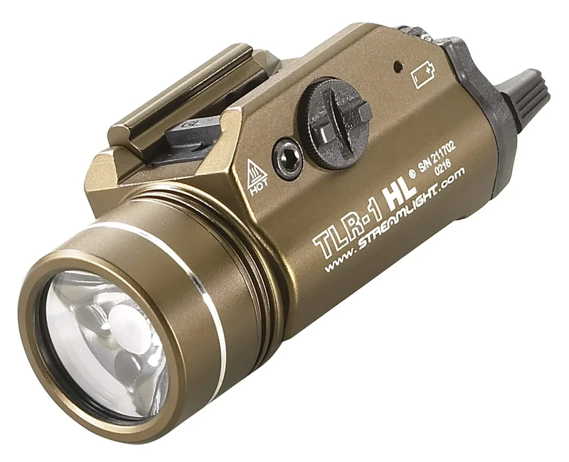 Streamlight 69267 TLR-1 HL 1000-Lumen 20000 Candela Rail-Mounted Tactical Weapon Light with Specific Compatibility Rail Locating Keys, Flat Dark Earth Brown