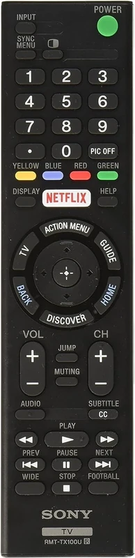 Sony RMT-TX100U LED TV Remote - Netflix Button - Works with XBR & KDL