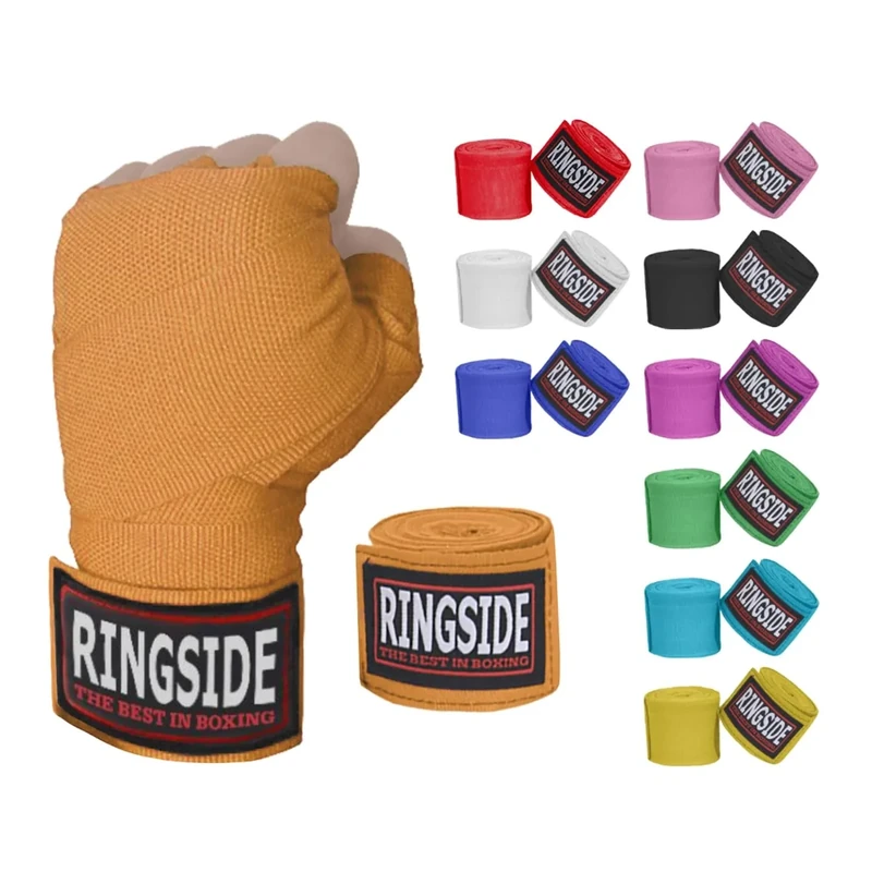 Ringside Mexican Style Boxing Hand Wraps (Pair), Neon Orange , 180"