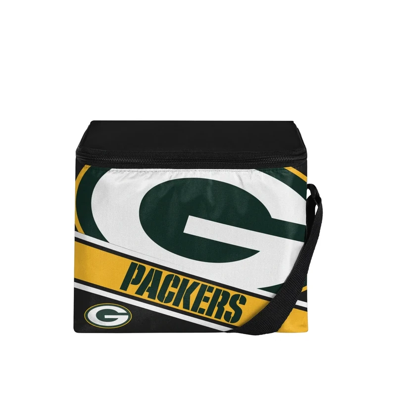 FOCO Green Bay Packers Big Logo Stripe 6 Pack Cooler - Image 1