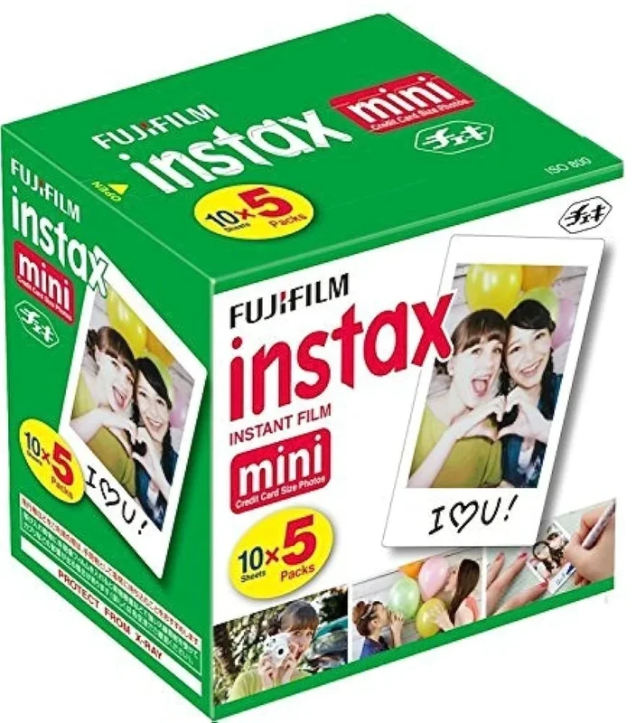 Fujifilm Instax Mini Film 10x5 Pack - 62x46mm Photos, 50 Shots