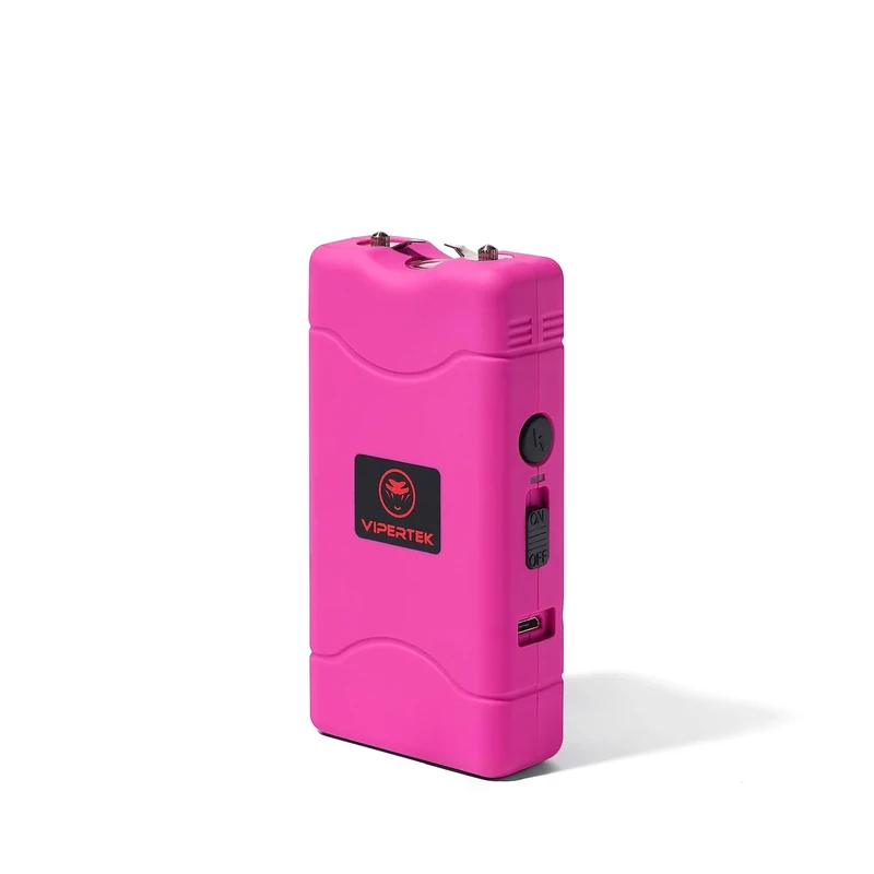 VIPERTEK VTS-880 Mini Stun Gun Rechargeable with LED Flashlight, Pink